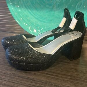 Mix no. 6 Charlotte heels. Brand new in box. Black sparkle.